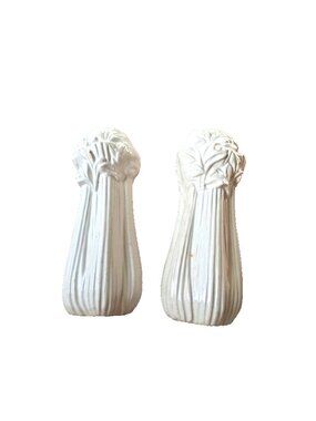 Large  6" Ceramic Celery Stalks Salt and Pepper Shakers  w/ Stoppers
